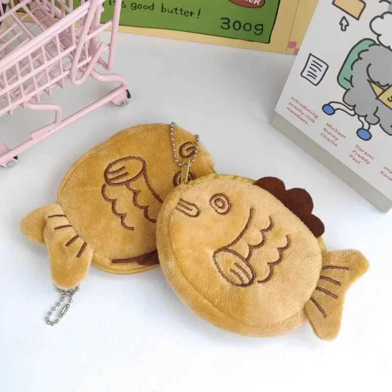 Designer Cute Brown Snapper Fish Coin Bags Purse Soft Plush Lipstick Headphe Data Cable Storage Bags Schoolbag Pendant for KidXJ241111