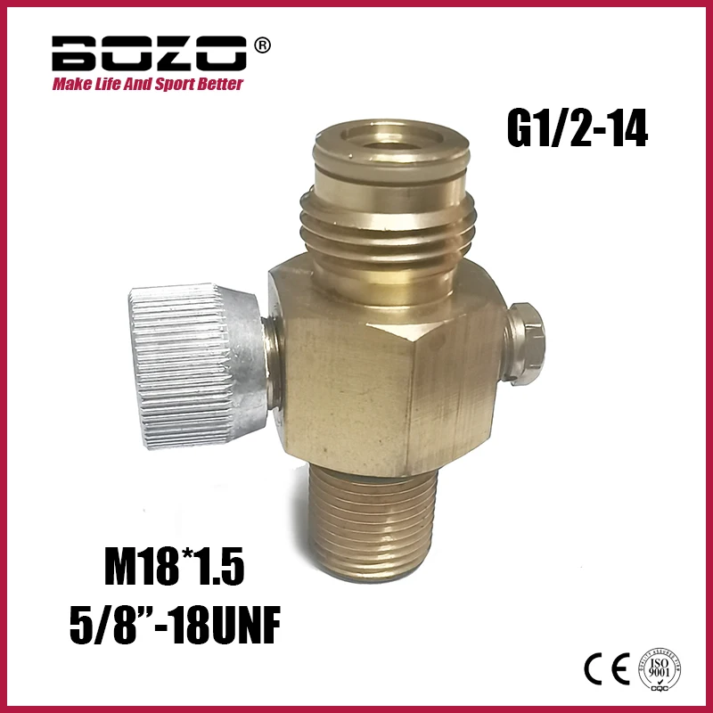 2025 Cylinder Compressed new Air Tank CO2 Bottle Cylinder 1/4 Turn On/Off Vae Din Copper 5/8"-18UNF or M18*1.5