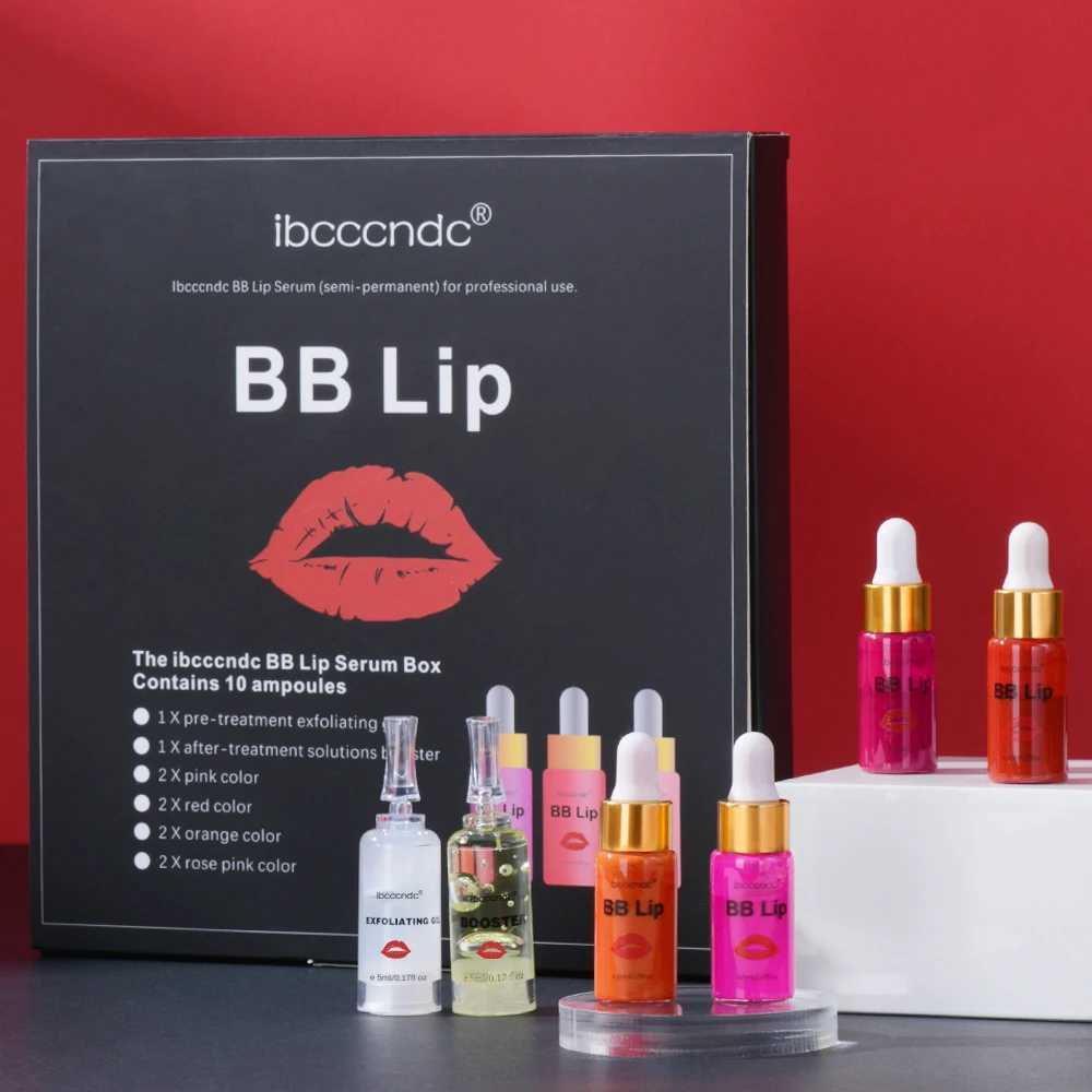 BB Lip Ampoule Serum Starter Set Semi Permanent BB Lip Gloss Coloring Pigments for Long lasting Moisturizing Used for Lip Care Non Glow Transport W241