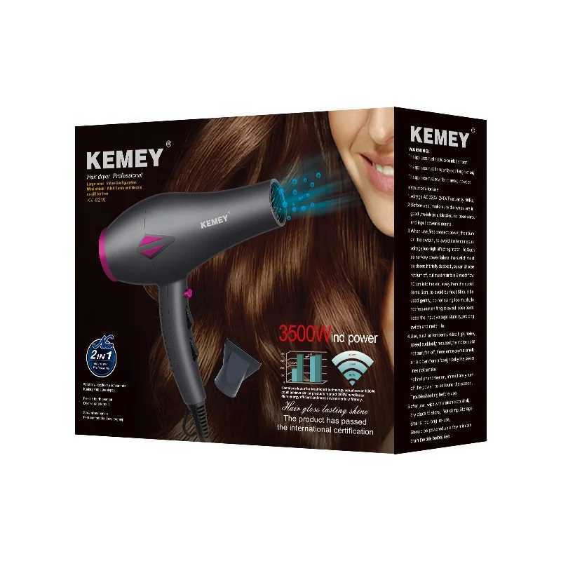 Hair Dryers New Hair Dryer 3500W Powerful Electric Blow Dryers KEMEY KM-8219 Air Hairdryer Modeling Barber Salon Tools Hair Dryers Sets 240401