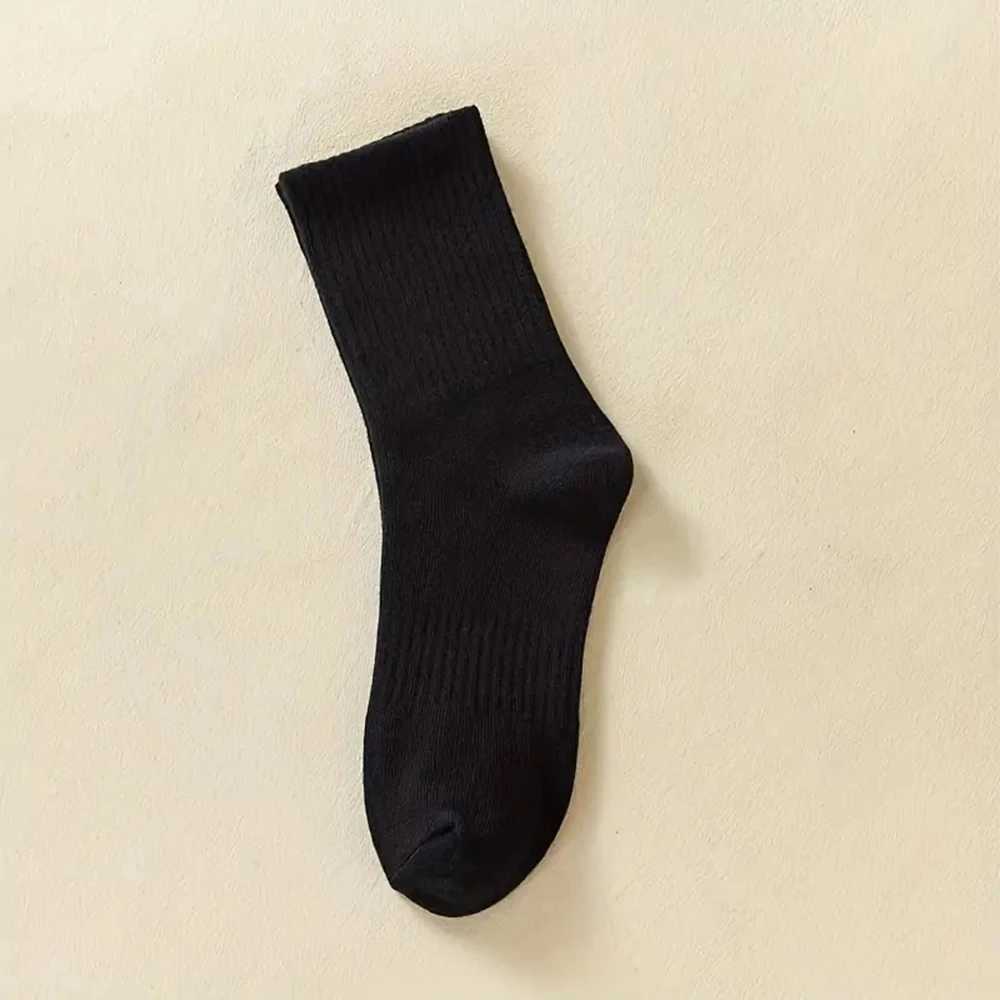4 Pairs Solid Colour Black White Multiple Style Soft Breathable Sports Ankle Mens Womens Summer Autumn Business LX241102