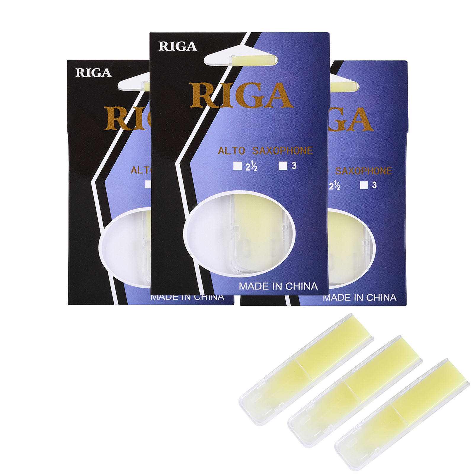 new RIGA 3pcs Alto Saxophone Reeds Sax Resin Reed 2025 Saxophone Accessories Strength 2.5 / 2.0 / 1.5
