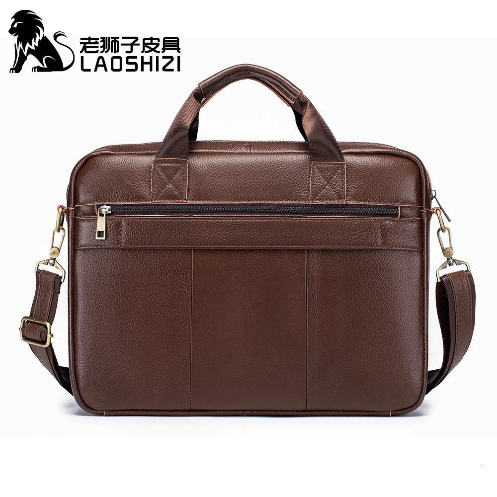 100% genuine leather Mens briefcase laptop bag large capacity business handbag casual shoulder crossbody bags messenger 241029
