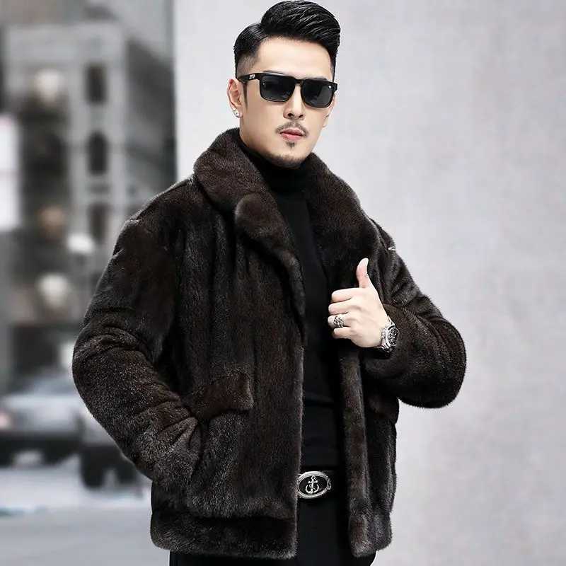 Men Winter and Autumn Fleece Fake Fur Fluffy Coat Jackets Outwear Oversized Warm Fashion Outwear Plush Long Sleeve Jackets Z70XJ241102