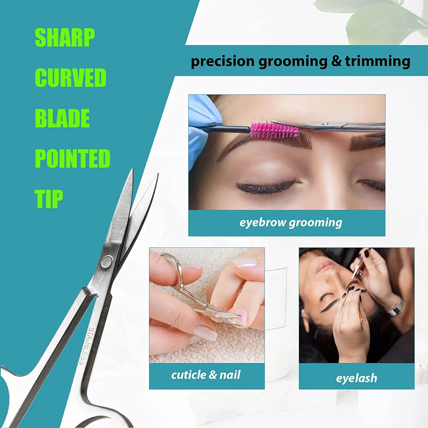 2025 Eyebrow and Nose Hair Scissors, Comfort-Grip Handles, Facial Hair Grooming, Eyebrow, new Nose, Mustache, Beard