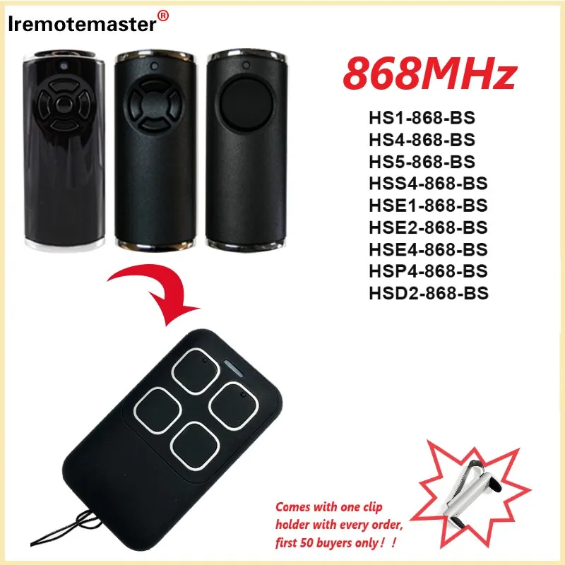 For HORMANN BiSecur HSE2-868-BS 2025 HSE4-868-BS Garage Door Remote Control HORMANN HS1 HS4 HSS4 HSE1 HSP4 new HSD2 868 BS Transmitter