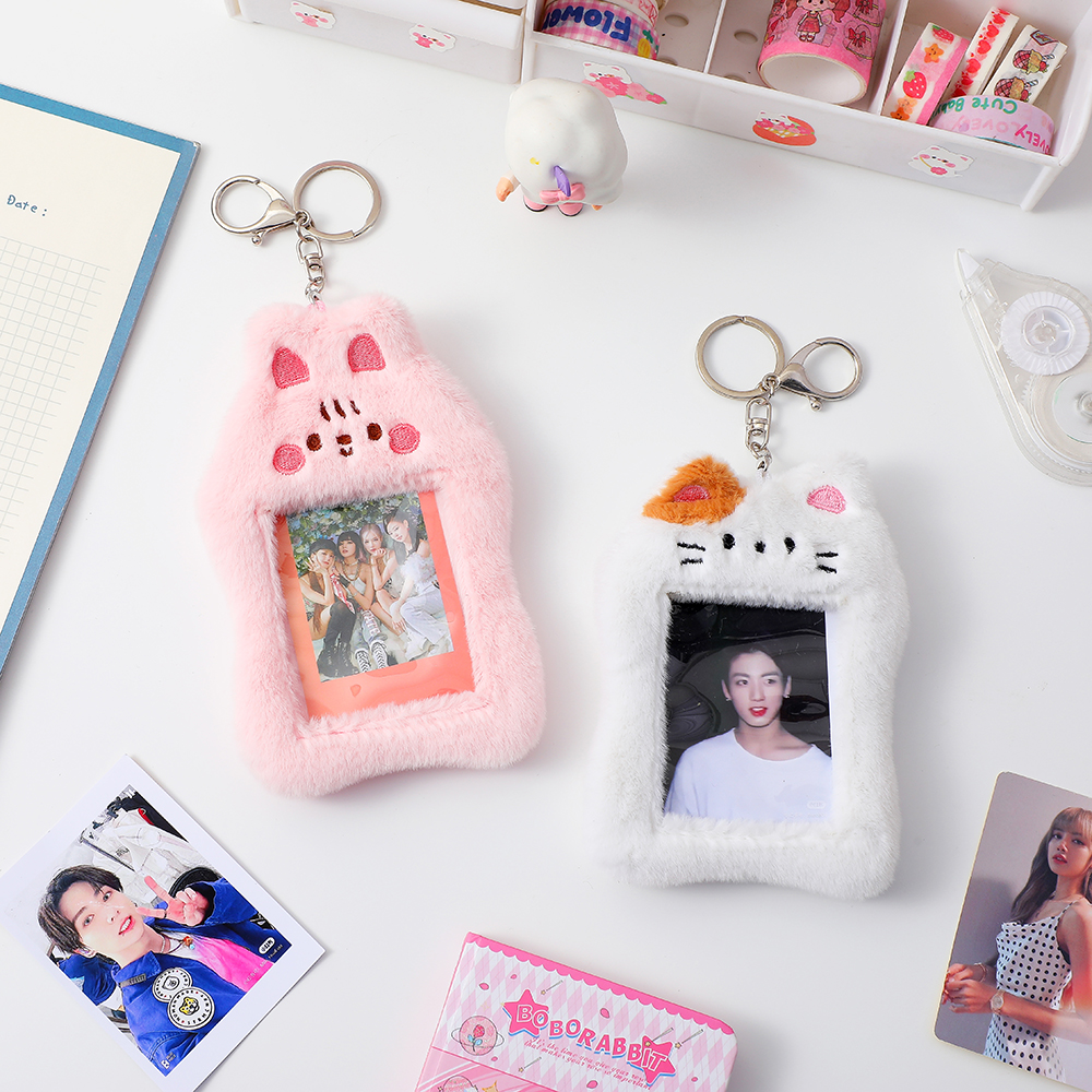 3inch Kawaii Plush Photocard Holder Pendant Cute 2025 Bunny new Lover Idol Card Holders Bus Card Proect Sleeves Cover