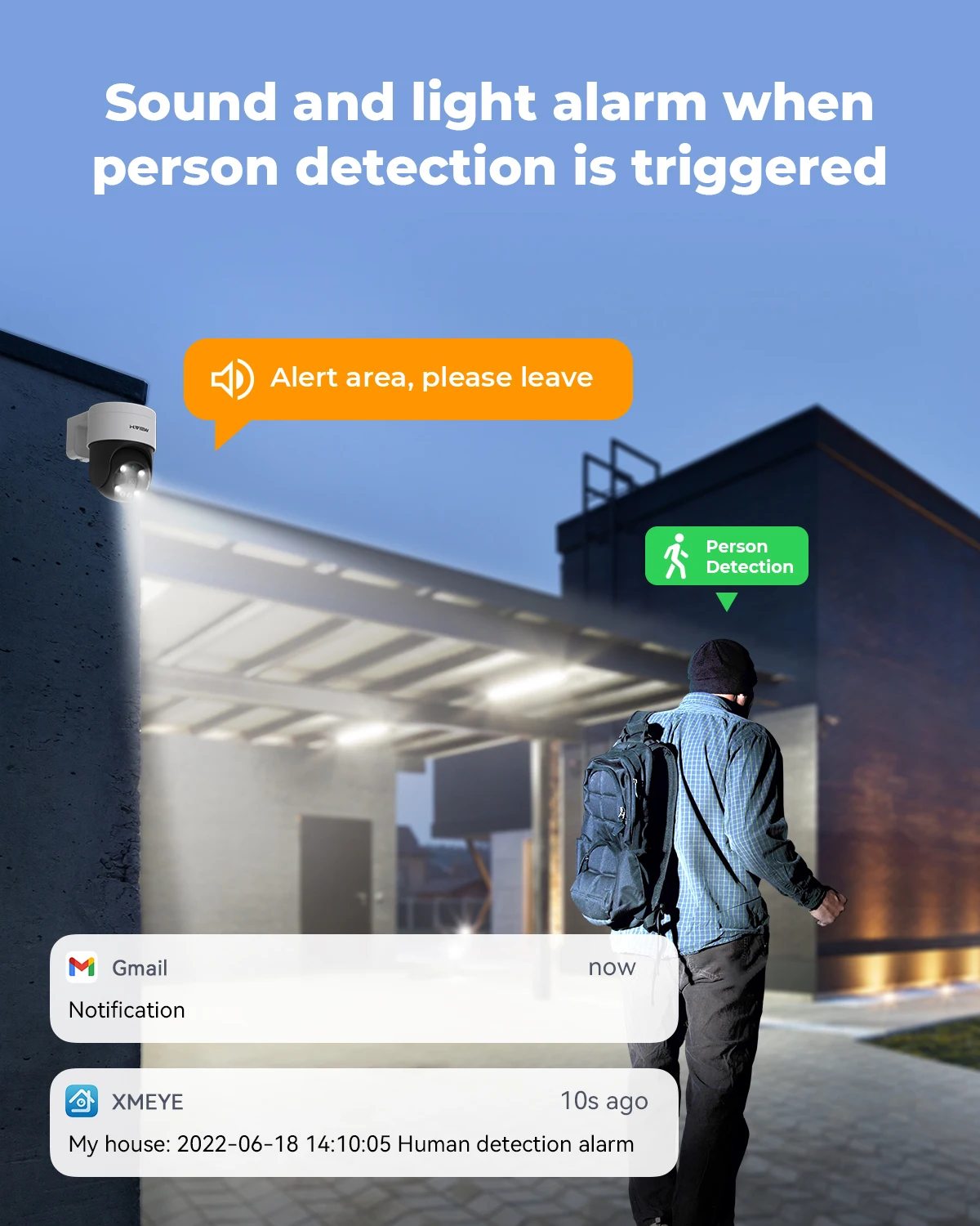H.View CCTV Security PoE IP Camera PTZ 5MP Dome Outdoor Audio Video Surveillance For NVR System XMEye
