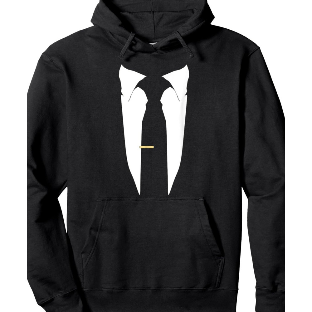 Hoodie for Mens Womens Pullover Hoodie Graphic Hoodies sweatshirt Pullover Pretend to wear a suit Long Sleeve