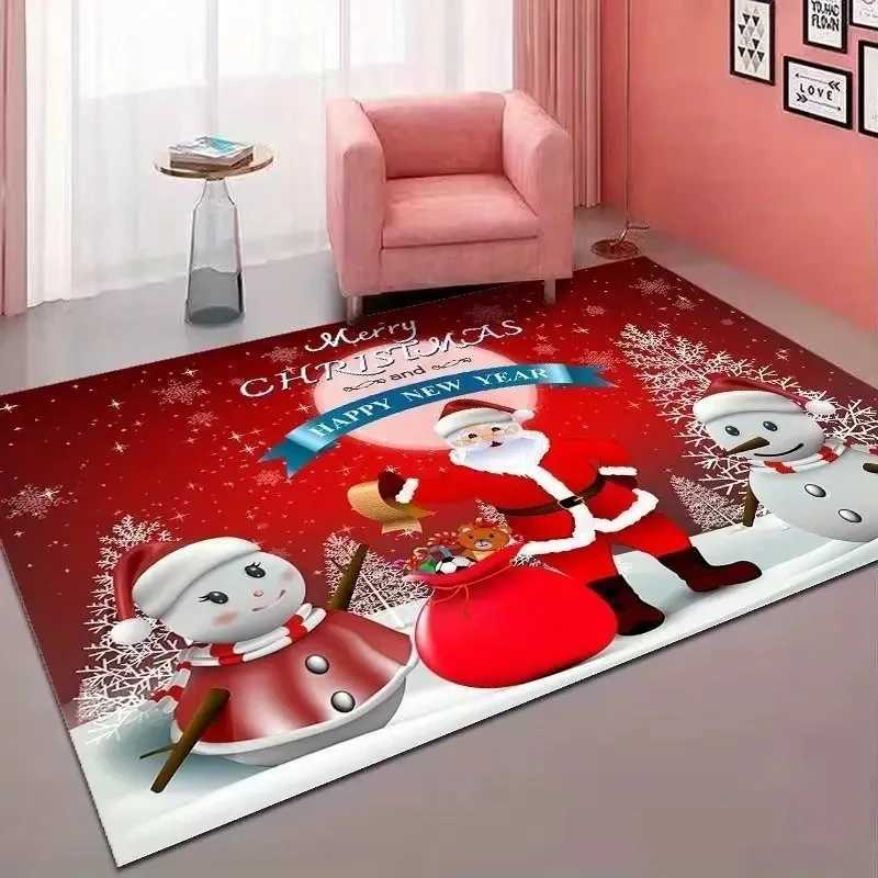 Christmas Santa Claus Elk Carpet for Living Room Decor Sofa Table Large Area Rugs Kitchen Hallway Balcony Rugs Bedroom DoormatXJ241101