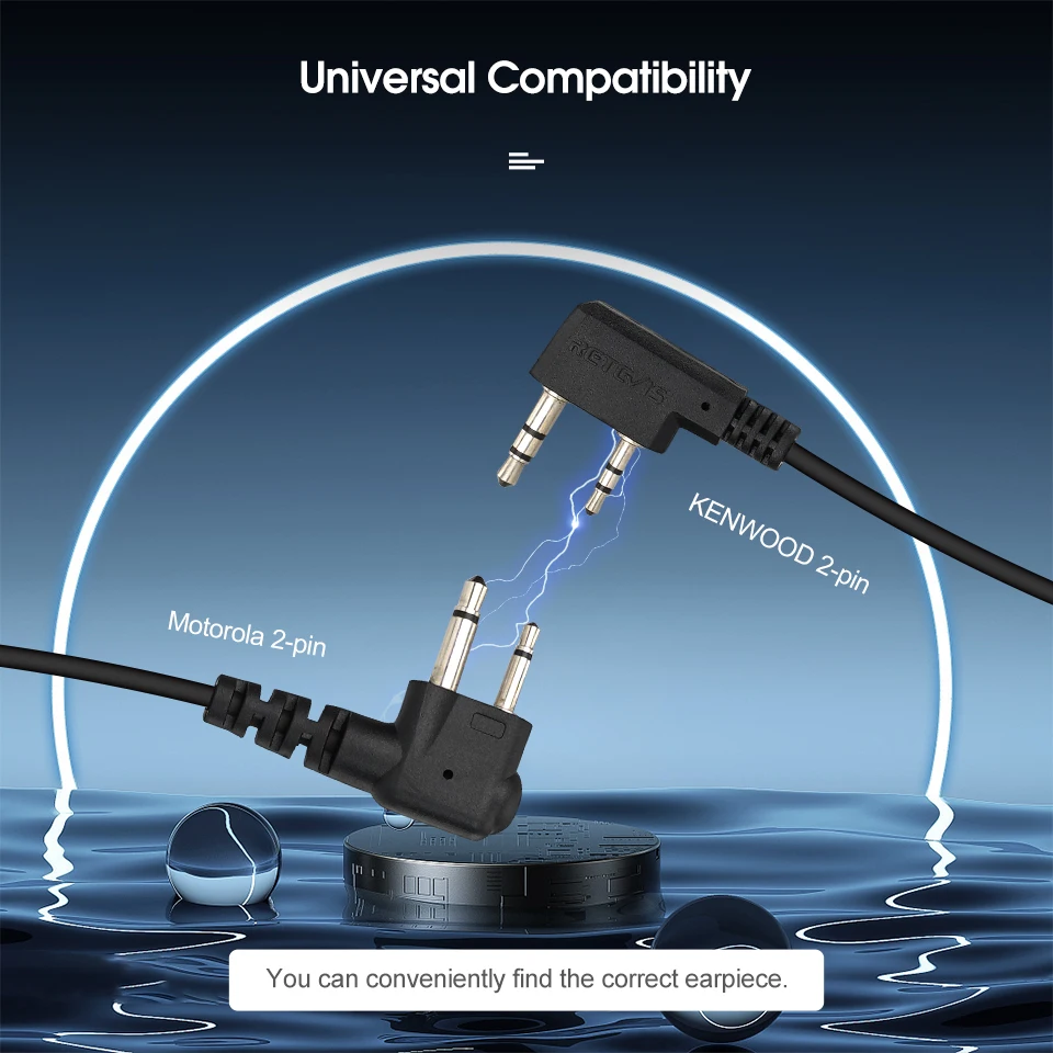 Retevis EEK021 Walkie-talkie Earpiece G Shape for Baofeng Walkie Talkie Headset UV5R UV82 for Kenwood for Motorola Two-way Radio