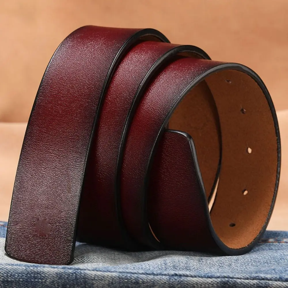 new 2025 Replacement Craft DIY Brand Designer Classic Waistband 3.3/3.8cm with Hole No Buckle Girdle Genuine Leather Belt