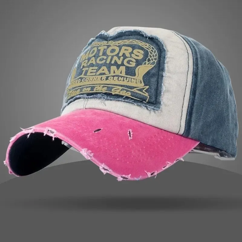 Fashionable Outdoor Sun Cap Visor Patch Color Matching Letter new 2025 Wash Cloth Coated Baseball Cap