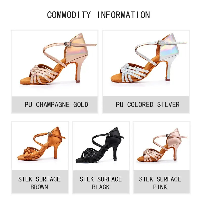 Women Latin Dance Shoes Soft Bottom Balloon Salsa Professional Dancing Shoes fro Women Girls High Heels 5.5CM/7.5CM/8.5CM 241101