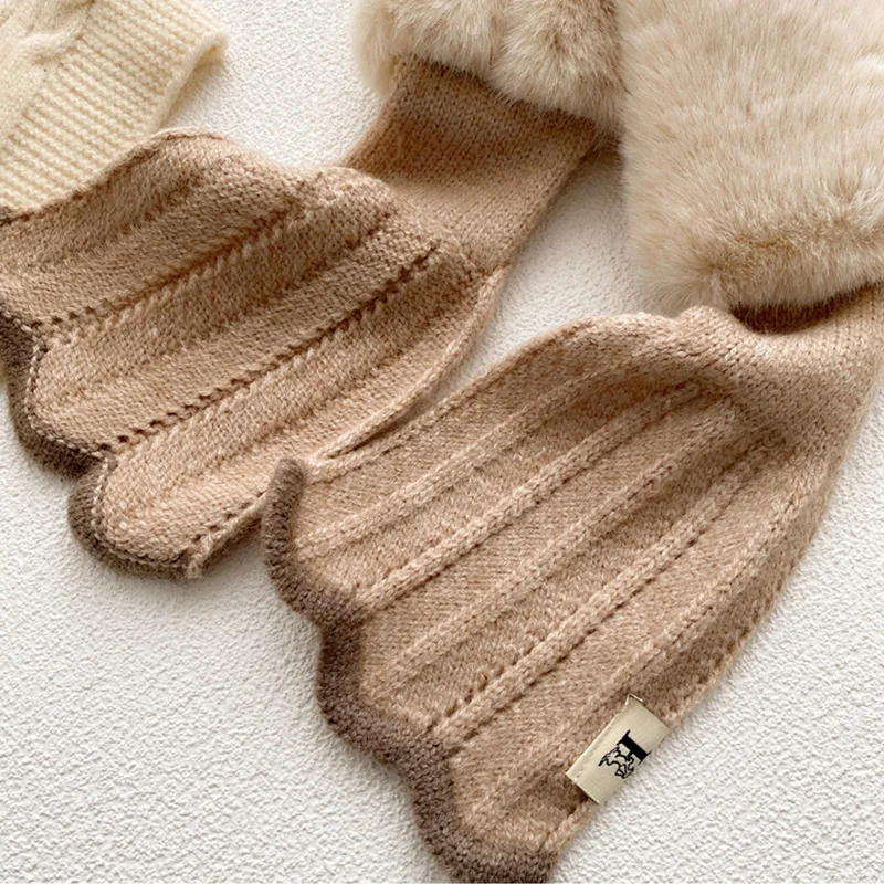 2025 Winter Soft Faux Fur Scarf Women Girl Elegant new Knitted Fish Tail Cross Snood Scarves Outdoor Windproof Neck Warmer Neckerchief
