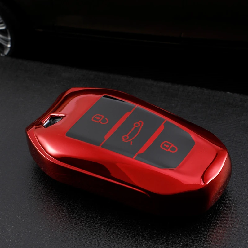 Car Key TPU Car Key Case Cover for Peugeot 308 408 508 2008 3008 4008 5008 Citroen C4 C6 C3-XR - Protective Fob Holder H250113