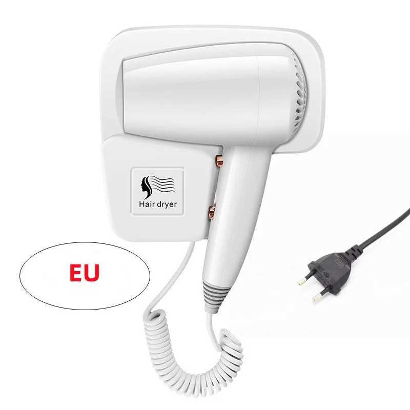 Hair Dryers Hotel Non Perforated Wall Mounted Hair Dryer Home Bathroom High Wind Blue Light Hair Care Hair Dryer 240401