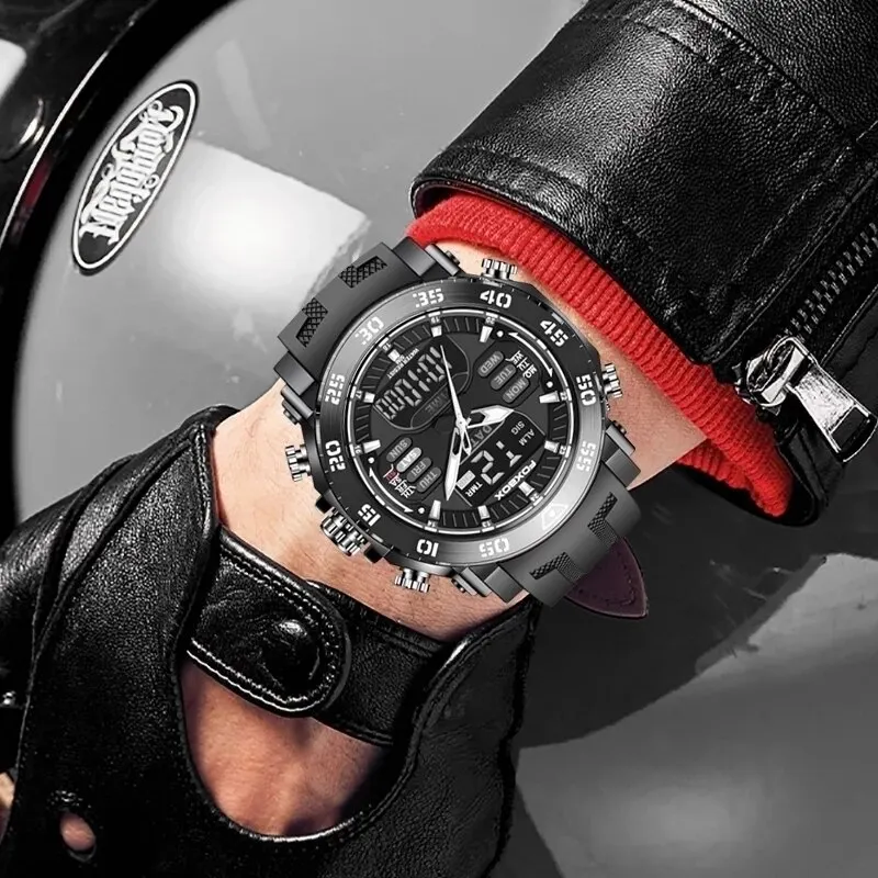 FOXBOX Digital Men Watch 50m Waterproof Wristwatch LED Quartz Clock 2025 Sport new Watch Male Big Watch Men Relogios Masculino