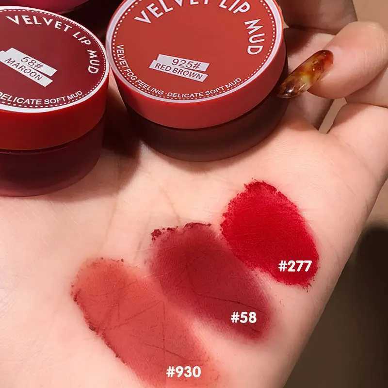 4-color velvet matte canned lip balm waterproof durable non stick cup soft silk texture coloring lip gloss Korean cosmetics and makeup W241101