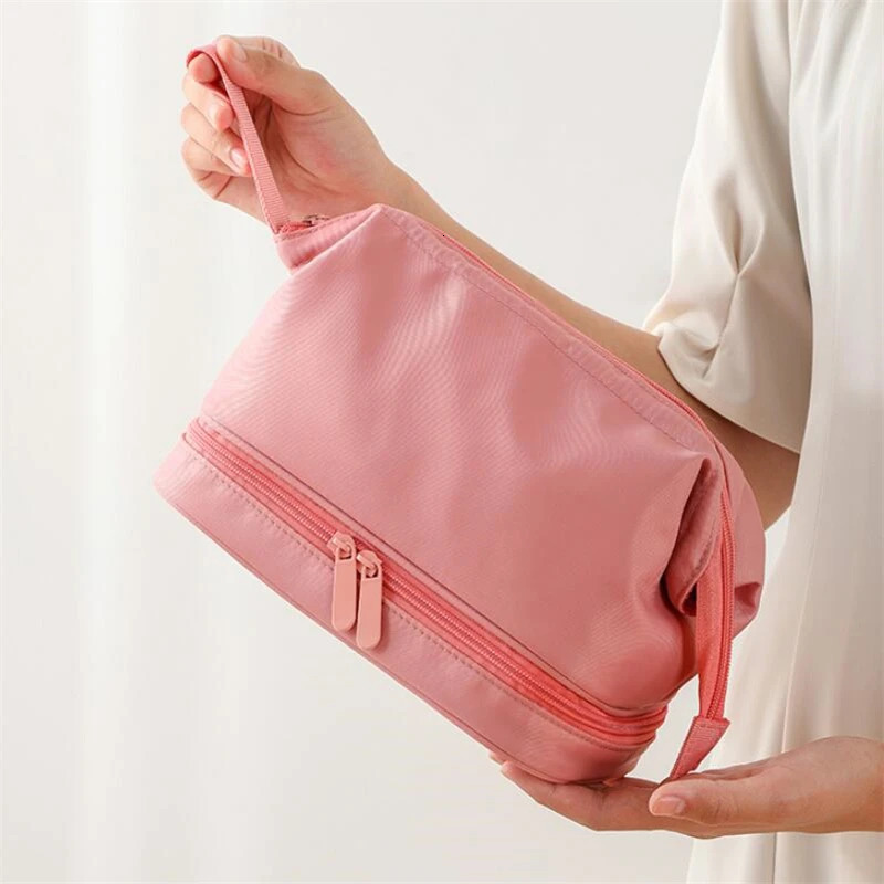 double-layer makeup bag high-capacity makeup bag womens toilet organizer waterproof womens storage box 241031