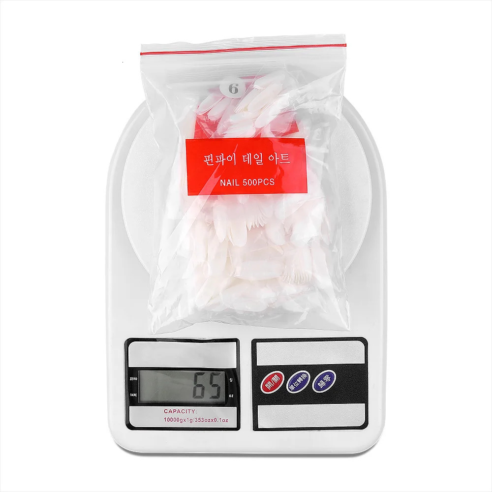 500 pieces/bag oval artificial nail point acrylic gel full cover display fake tip Coffin ballet dancer French stiletto heels 241031