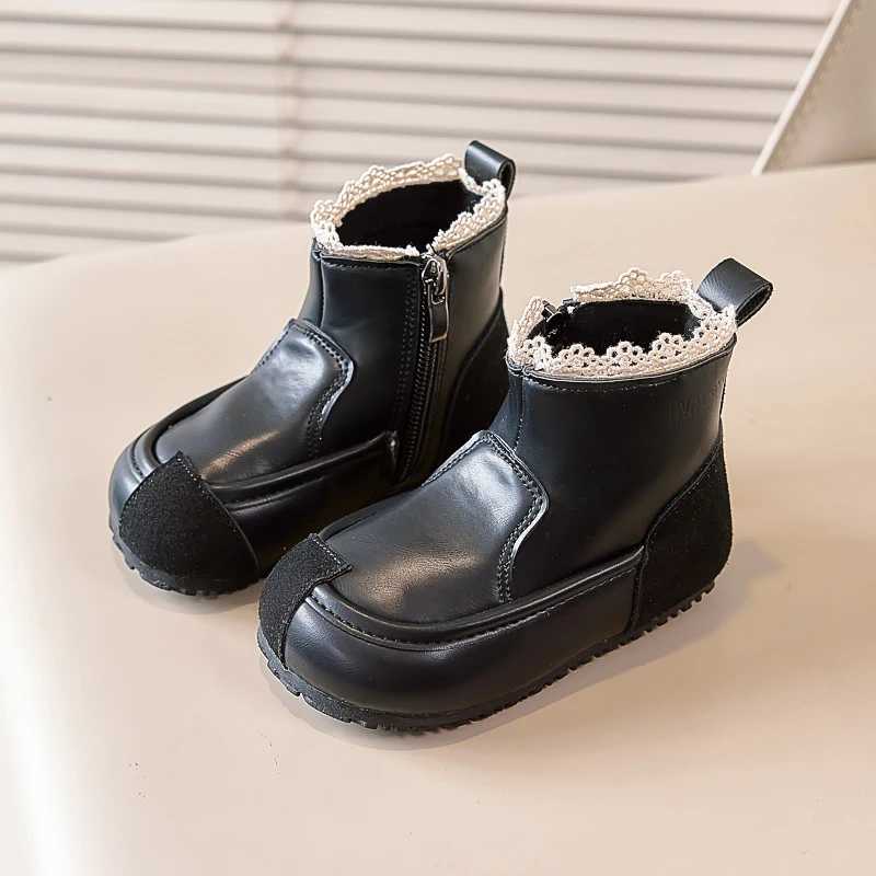 New girls boots childrens fashion boots Sweet spring autumn childrens patch work ankle boots Versatile elegant princess shoes M241102