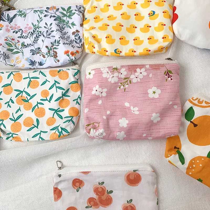 Cute Flower Fruit Printing Coin Purses Women Holder Mini Wallet Coin Pouch Cluh Key Coin Mey Bags for GirlsXJ241111
