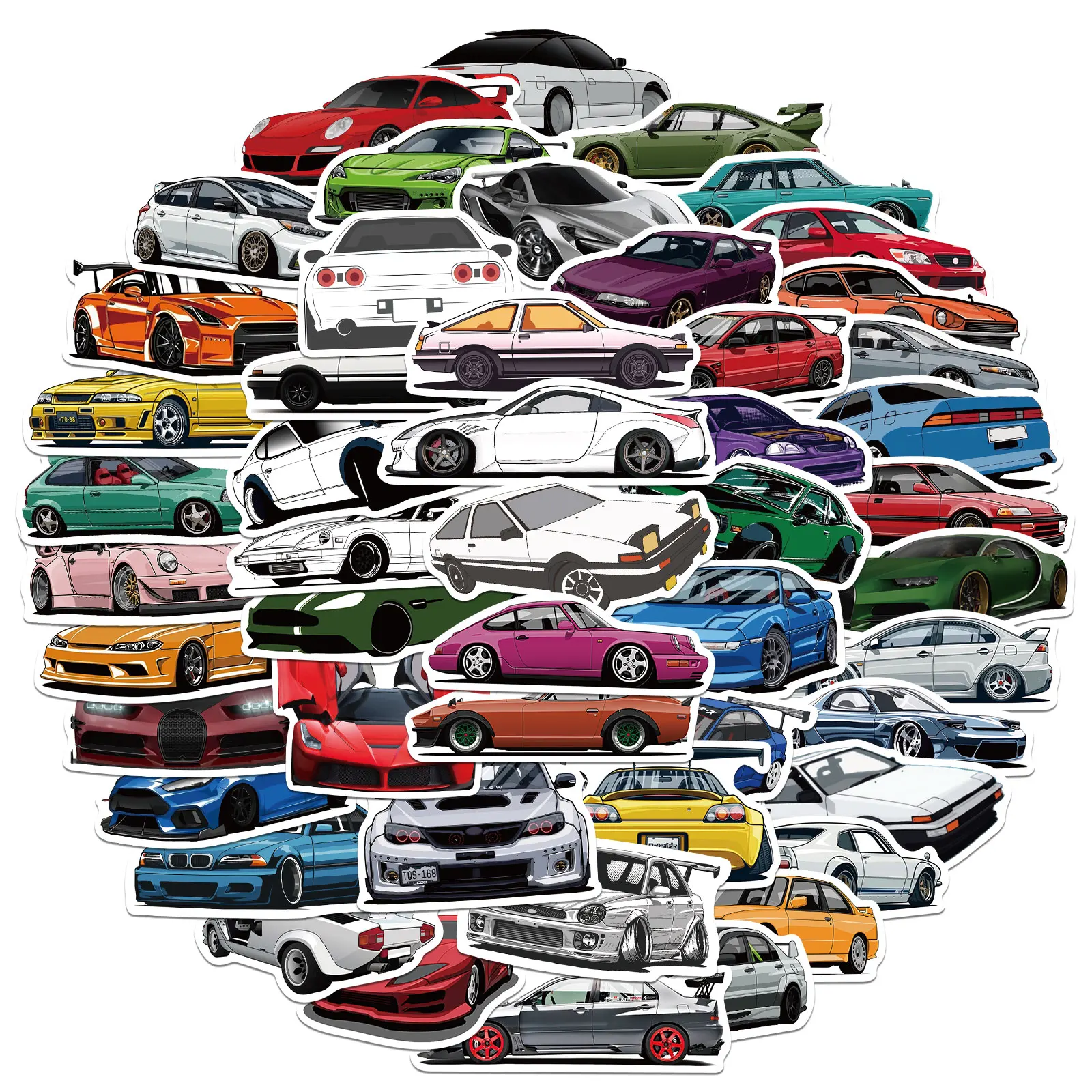 10/50/100PCS Various JDM Car Brand Motorcycle 2025 Stickers new For Refrigerator Helmet DIY Gift Box Bicycle Guitar Notebook Skate