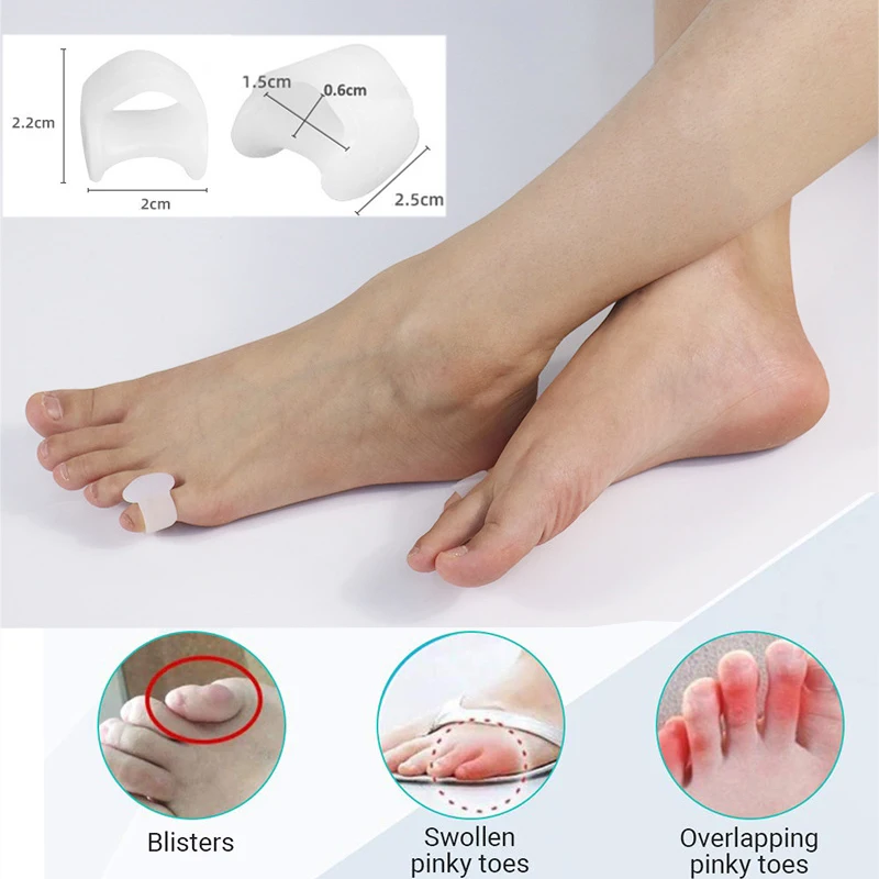 Pexmen 2Pcs/Pair Gel Toe Separator Pinky Toe Spacers Little Toe Protector new 2025 for Preventing Rubbing Relieve Pressure Foot Care Tool