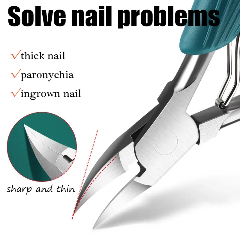 2025 Professional Toe Nail Clippers Cutter ingrown toenail tool Thick Nails new Dead Skin Dirt Remover Super Sharp Curved Blade Nail Tool