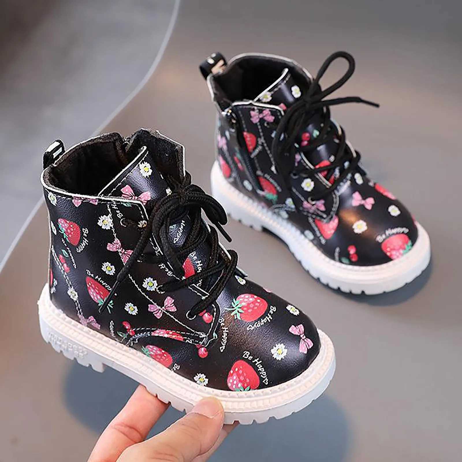 New autumn winter childrens plush warm boots childrens anti slip rubber outsole ankle boots boys and girls fashionable childrens shoes M241102