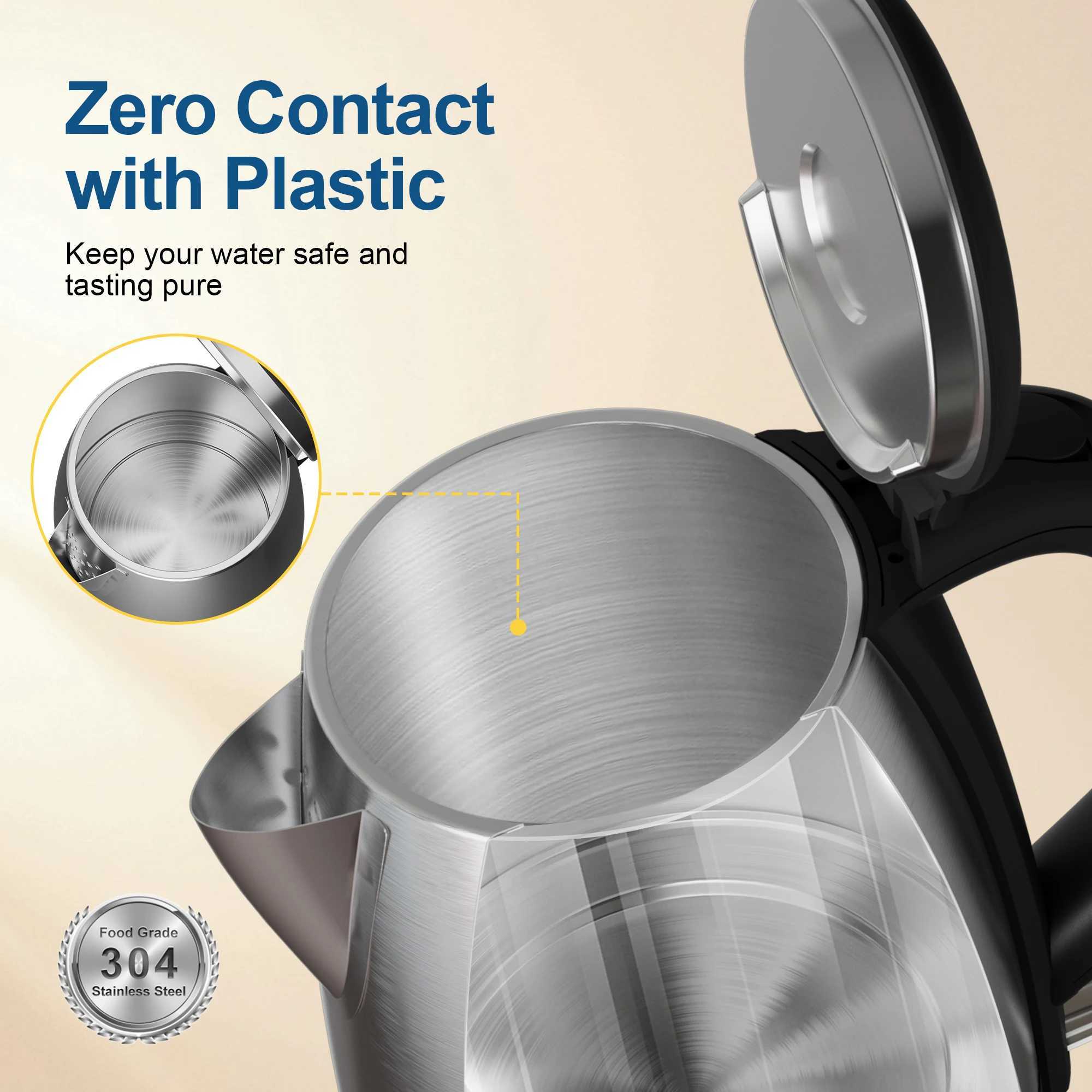 CACHOO 1.7L stainless steel electric kettle with LED indicator fast boiler hot water boiler Y241102