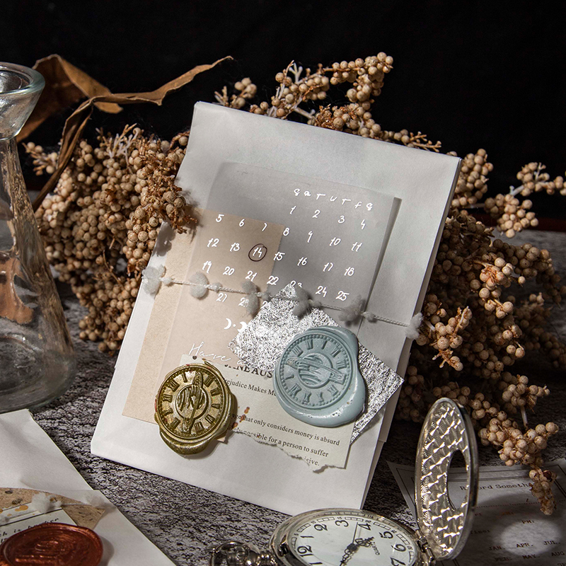 2025 Yoofun 30 Sheets Cycle new of Time Bronzing Sier Litmus Paper Material Paper Planner Creative DIY Collage Decor Stationary