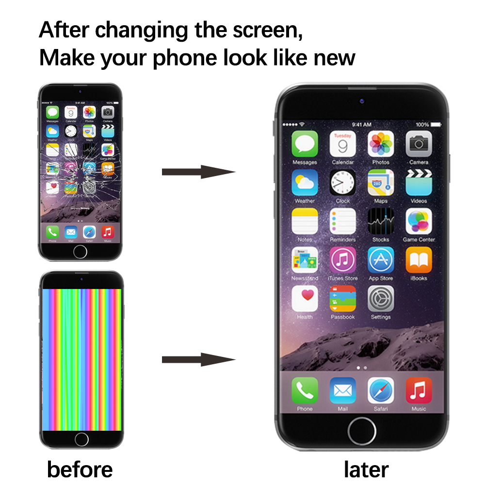 LCD Display For iPhone 5 5C 5S SE 6 6S 7 8 Plus Touch Screen Replacement For iphone 7G 7P 8G 8 Plus No Dead Pixel+Tempered Glass