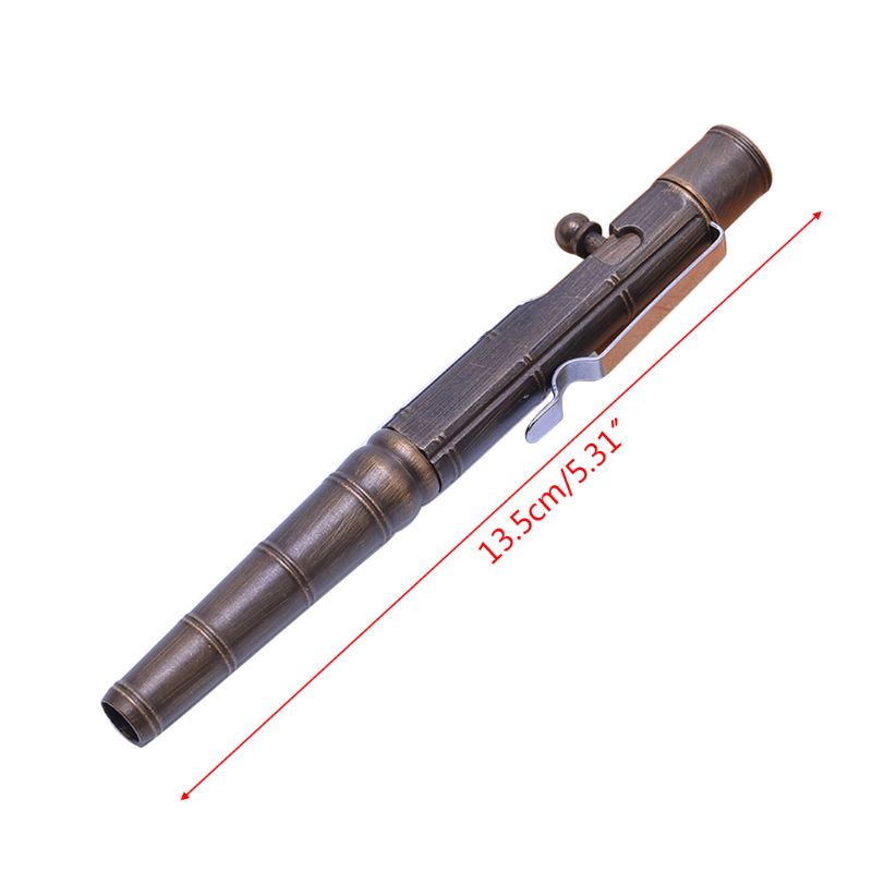 Handmade Brass Gel Pen Retro Bamboo Node Bolt Type Pen Bolt Pen Smooth Writing Gel Ink Pens Metallic Edc Pen W3JD