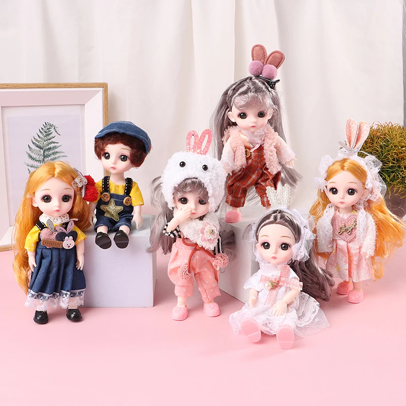 17cm new Doll with Clothes Shoes DIY Movable Removable Joints Figure Girl Boy 2025 Birthday Gift Toys Cute Doll