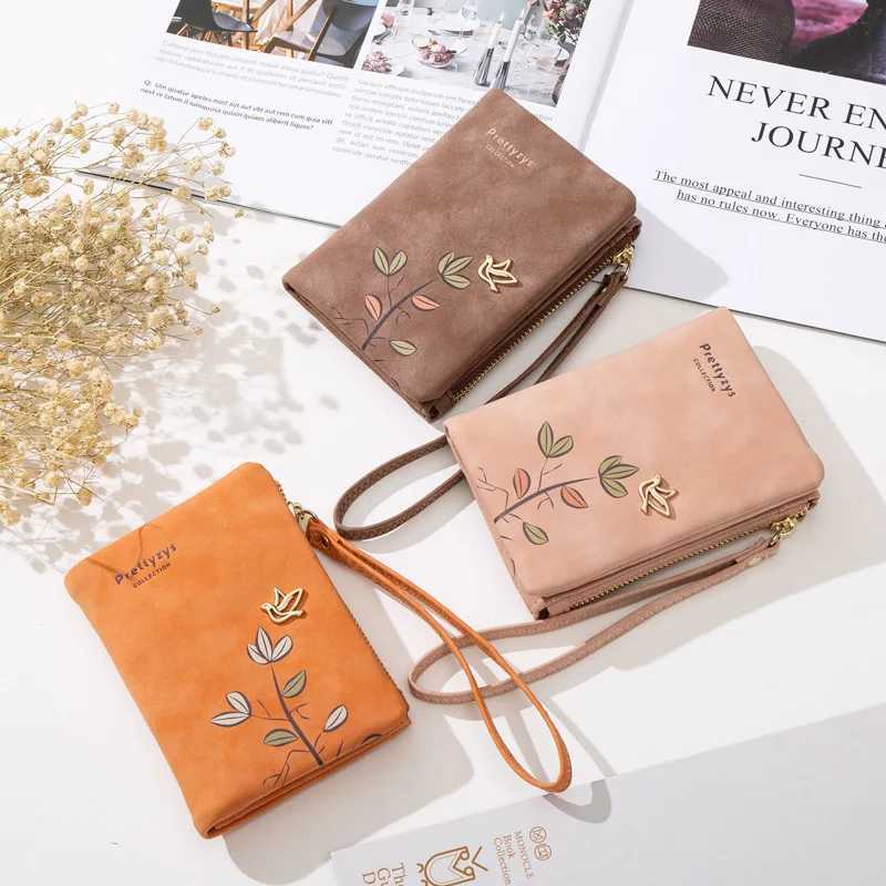 Women Short Wallet Cute Bird Tree Pattern Design Girls Zipper Coin Purse Ladies ID Holder PU Small Cluh BagXJ241111