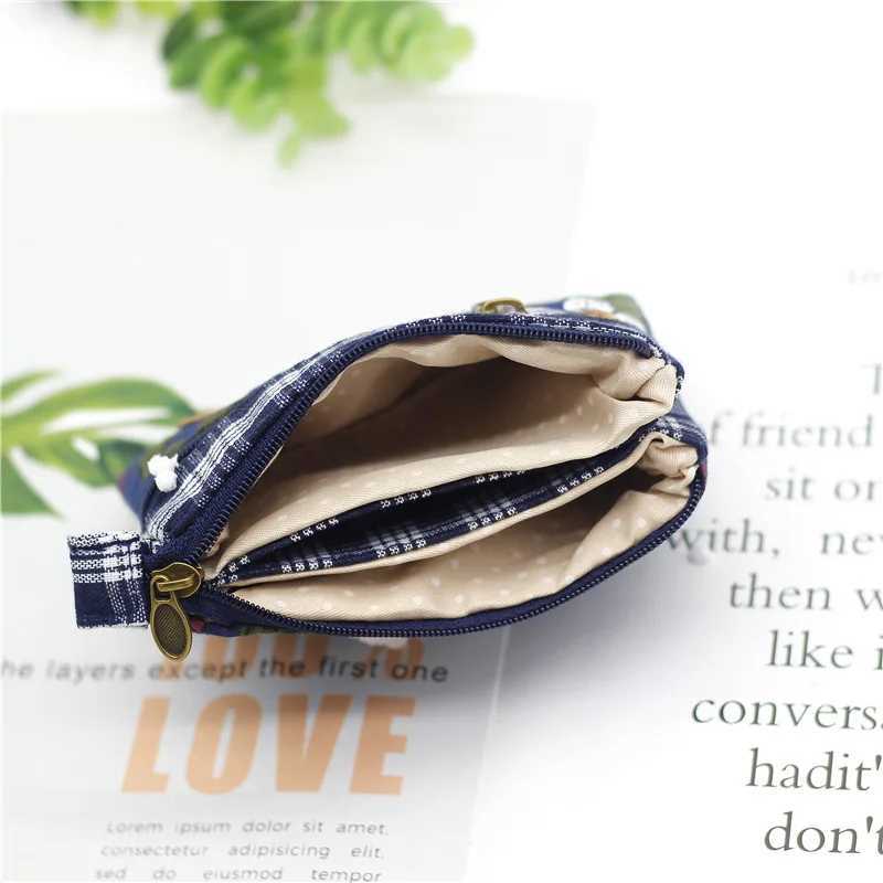 Womens Cott Floral Pattern Coin Purse Female Cloth Wallet Small Mey Pouch Card Bag Ladies Little Handbag Bolsa for GirlsXJ241111