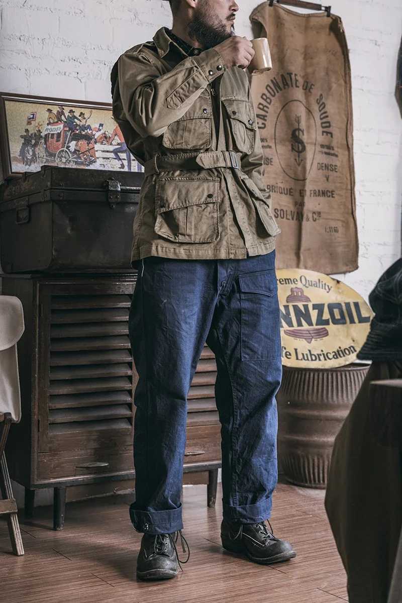 Red Bronson M1942 Para Jump Jacket Retro Mens Product Coat Belt W241102