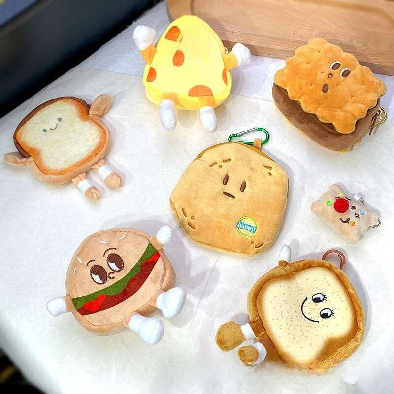 creative womens toast expression wallet with secure card holder cozy plush design bag