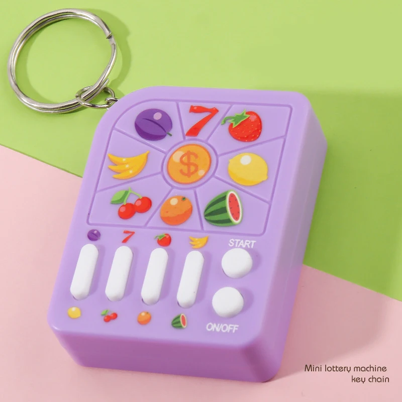 Lucky Jackpot Mini Fruit Game Machine Winning Digital Game Machine Keychain Children's Funny Educational Toys Gift