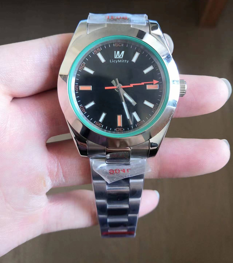Mens Watch Automatic Mechanical Sapphire Crystal Stainless Steel Waterproof sweep Movement Watches Male Wristwatch