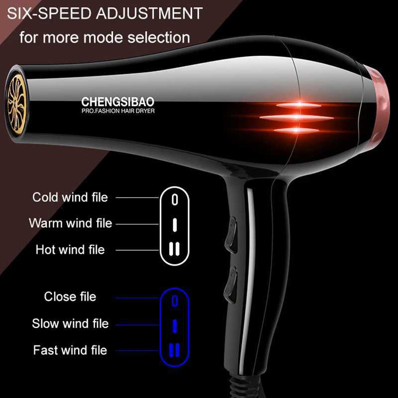 Hair Dryers 1200W Professional Hair Dryer Strong Power Barber Salon Styling Tools Hot/Cold Air Blow Dryer 2 Speed Adjustment 220V 240401