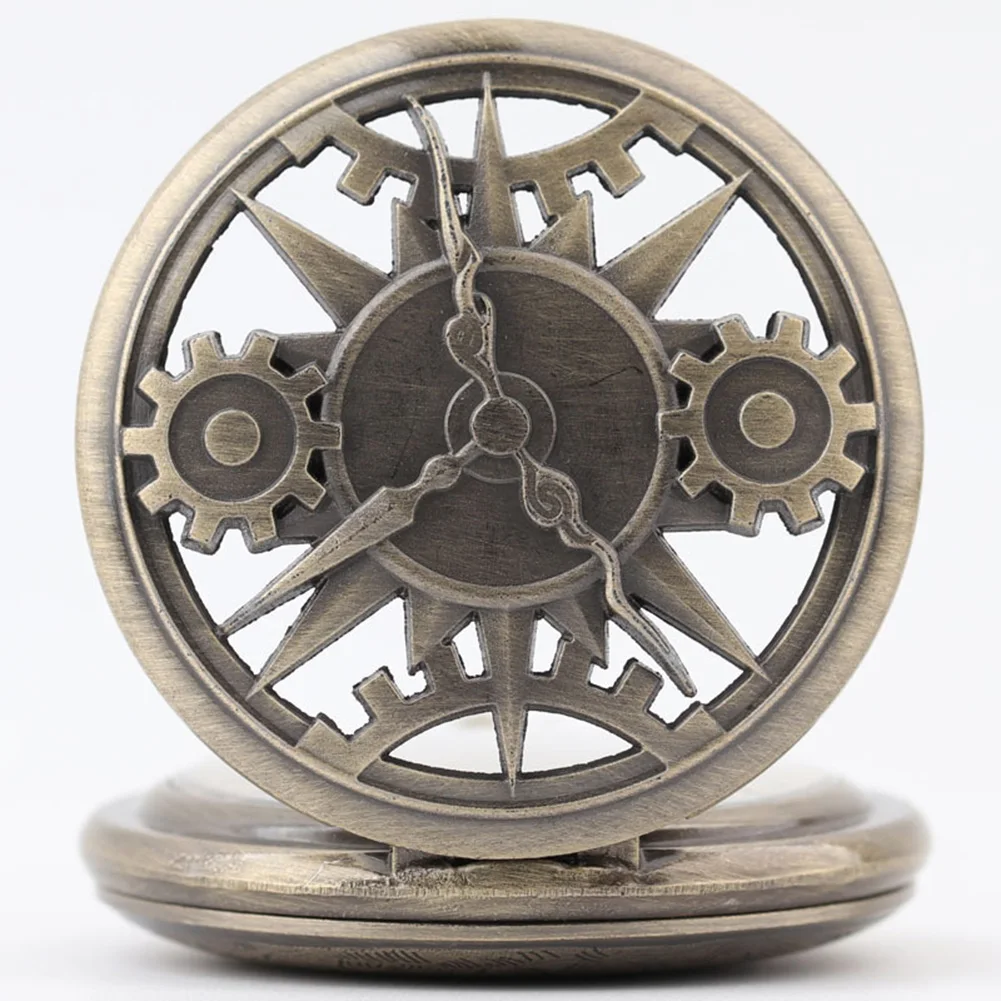 Unique Retro new Bronze Steampunk Hollow Gear Design Quartz 2025 Pocket Watch with Necklace Chain Leisure Pendant Gift Men's Clock