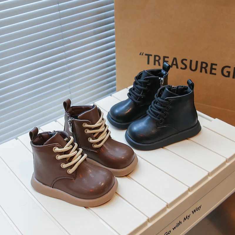 Little boy fashion childrens autumn leather boots 2-10 year old boys ankle boots mocha nude boots brown M241102