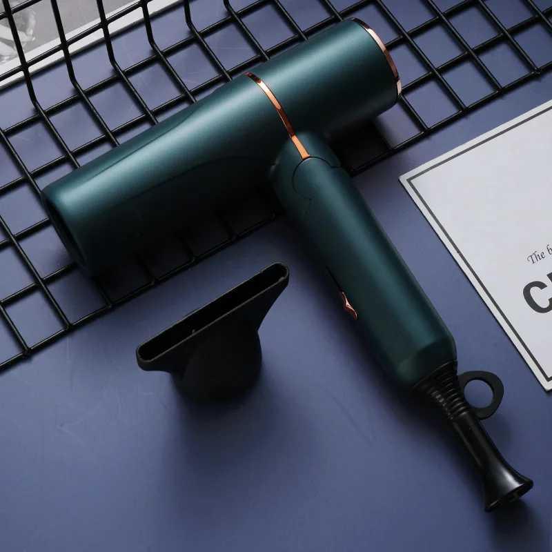 Hair Dryers New Folding Hair Dryer with High Power Fast Drying Blue Light Ion Silence Convenient Travel Hair Dryer for Home Use 240401