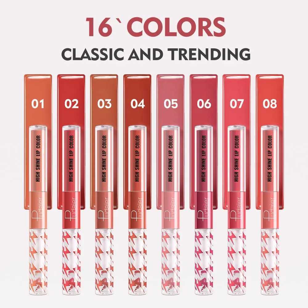 16 color double-sided lipstick gloss non stick 16 hour long lasting liquid lipstick moisturizing lipstick cosmetic care W241101