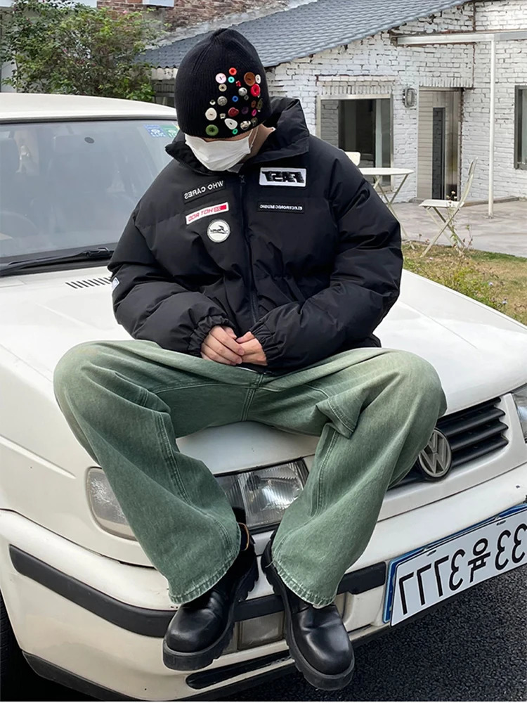 Men Jeans Retro Washed Daily S3XL Hip Hop Teenagers Fashion Loose European Style Y2K Simple Wide Leg Trousers Vitality Chic 241024