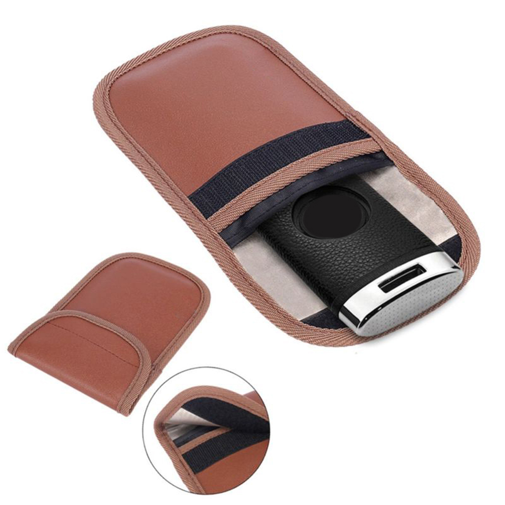 2Pcs Double-Layer Car Key Pouch Case Bag Automobiles Anti-Theft Signal Blocker Faraday Bag Cover Keychain RFID Blocking Bag