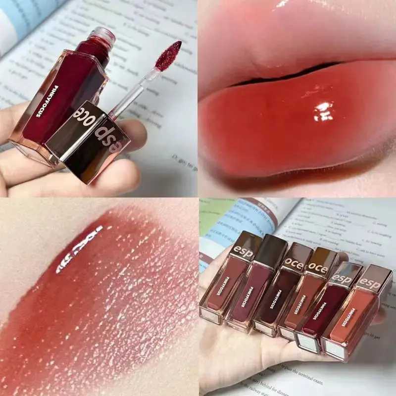 PINKYFOCUSPN902 transparent small square tube mirror lip glacier water light light moisturizing small but not greasy W241101
